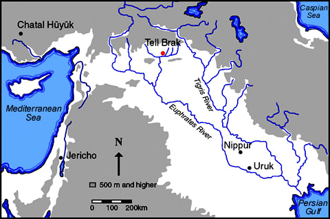 map showing Tell Brak's location