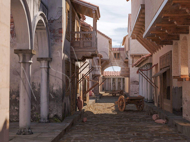 Roman Byblos neighborhood scene