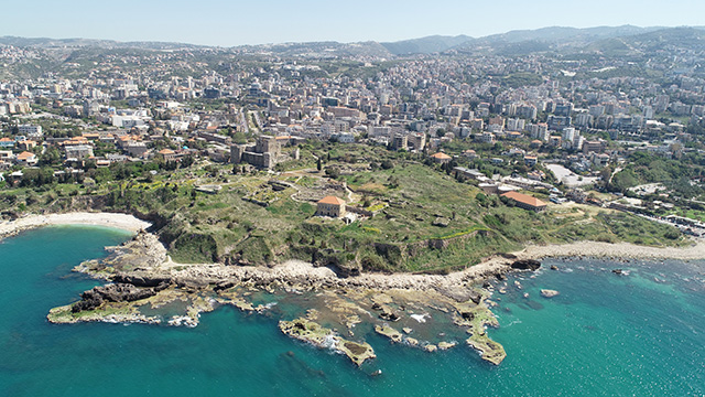 aerial view over ancient Byblos