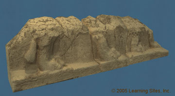 lion lamassu - 3/4 rear view