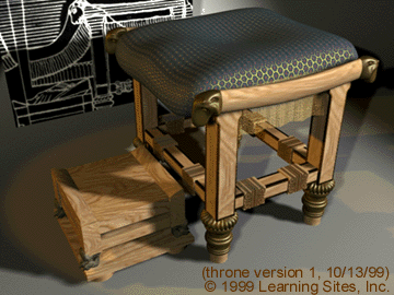 Assyrian throne and footstool