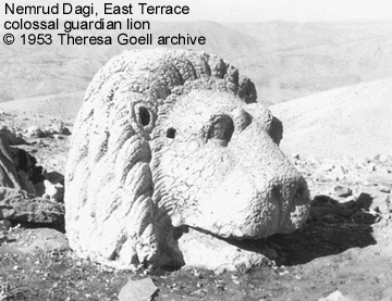 Colossal lion head (in situ remains)