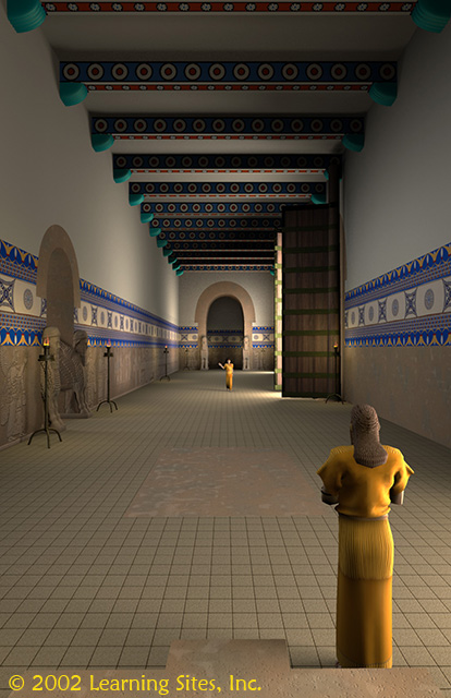 Northwest Palace, Nimrud, throne room reconstruction, king's viewpoint