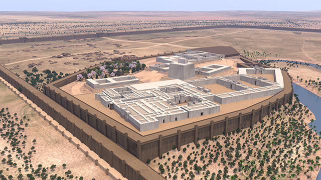 Reconstruction rendering of the Nineveh citadel