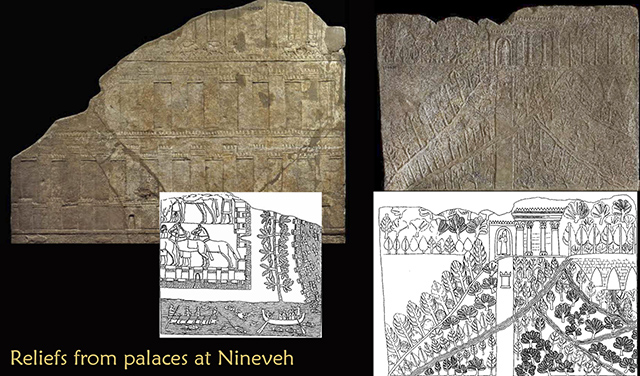 Nineveh reliefs with architectural depictions