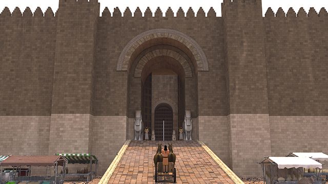 rendering of the facade of the Nergal Gate