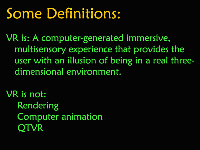 VR definitions