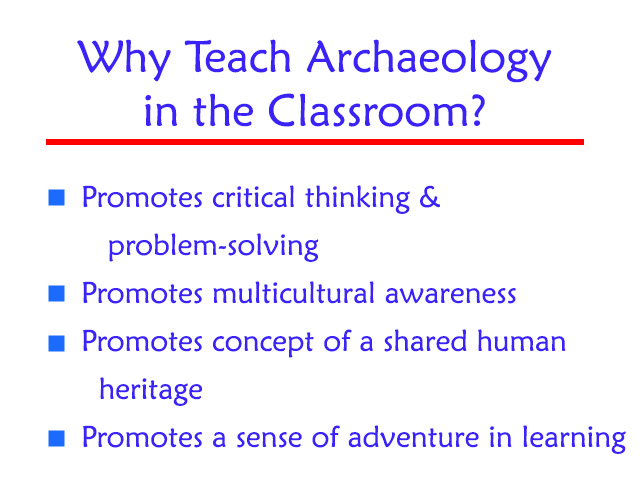 Archaeology in the classroom
