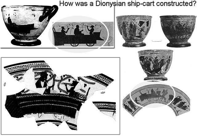 Dionysian shipcarts on pottery