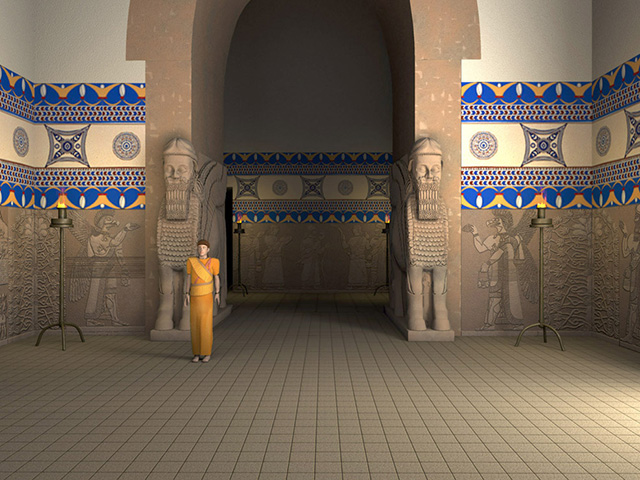 Northwest Palace throne room reconstruction rendering