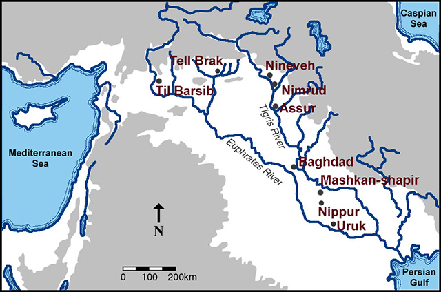 map of Near Eastern sites