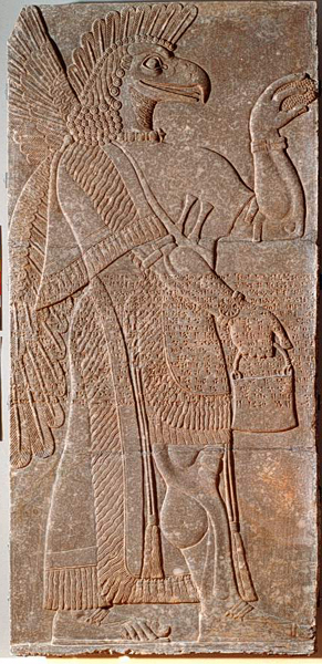 Assyrian winged genius relief