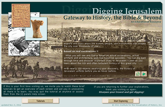 Digging Jerusalem introductory screen