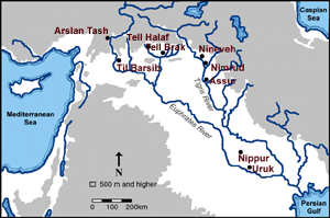 Map of the Near East, showing Tel Brak's location