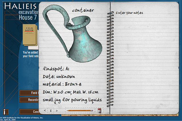 sim game notes screen