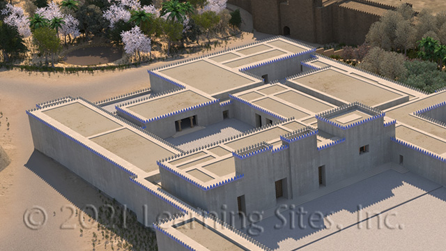 aerial reconstruction of the North Palace inner courtyards