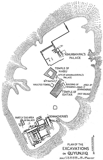 Campbell Thompson plan of Kuyunjik, 1934