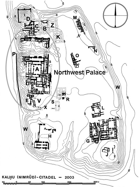 Northwest Palace, Nimrud location