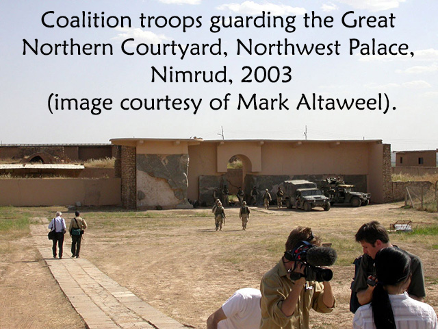 coalition troops guarding the palace