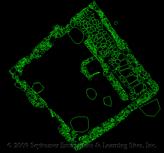 excavator's CAD plan of the Middle Bronze Age house